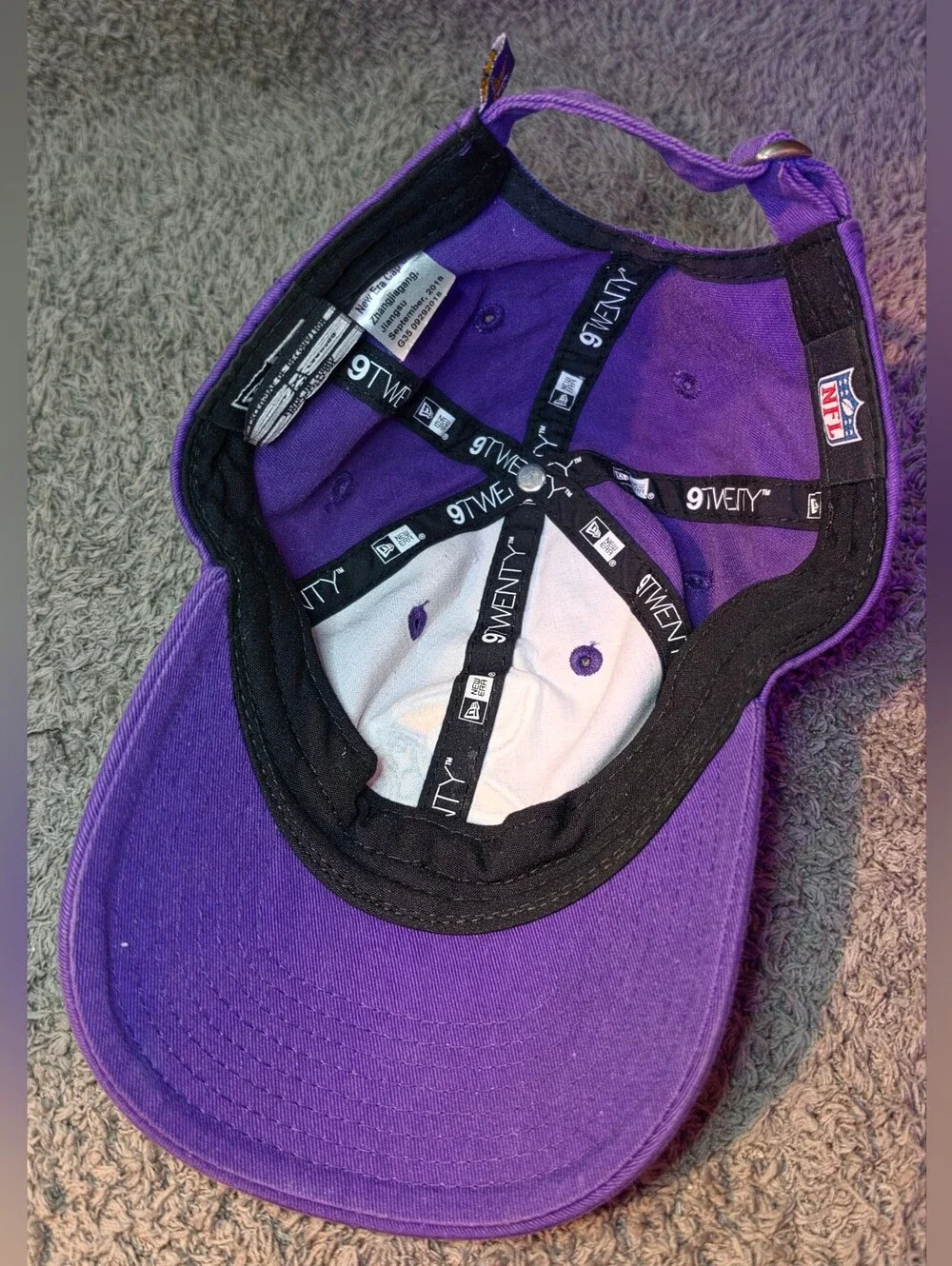 EUC New Era 9TWENTY Minnesota Vikings Youth Hat Purple Adjustable Strapback Cap